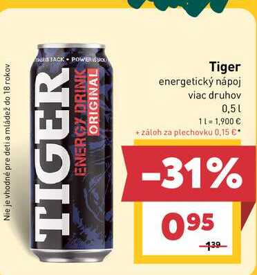 Tiger energetický nápoj viac druhov 0,5l