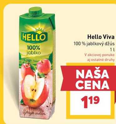HELLO 100% jablko 1L