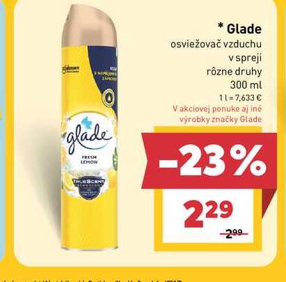 Glade osviežovač vzduchu v spreji rôzne druhy 300 ml