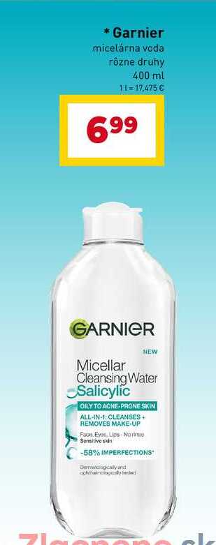 Garnier micelárna voda rôzne druhy 400 ml